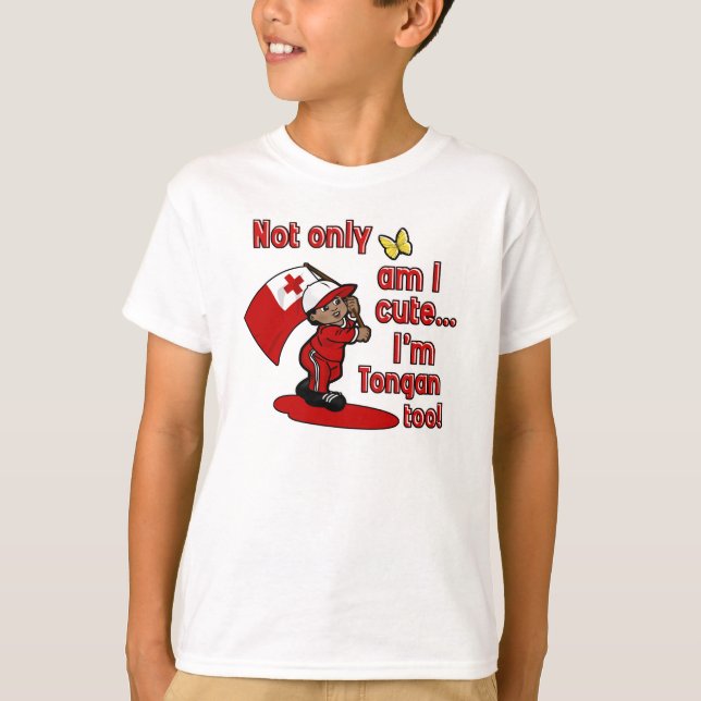 Camiseta Sou não somente eu bonito mim sou tonganês (Frente)