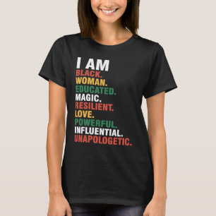 Camiseta Sou Negra História Negra Mês Educada Blac