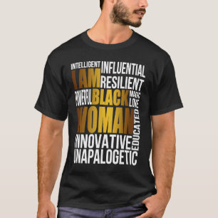 Camiseta Sou Negra História Negra Mês Educada Blac