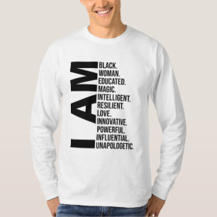 Camiseta Sou Negra História Negra Mês Educada Blac