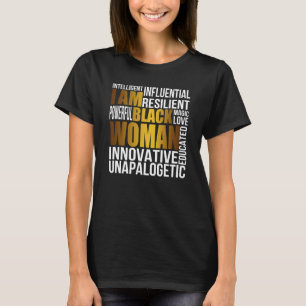 Camiseta Sou Negra História Negra Mês Educada Blac