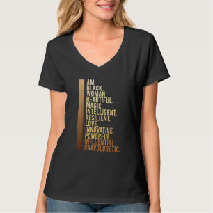 Camiseta Sou Negra História Negra Mês Educada Blac