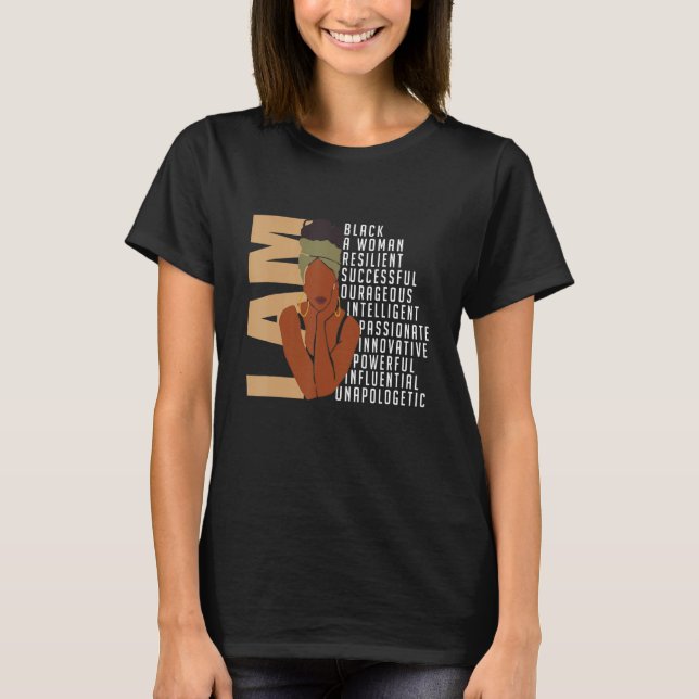 Camiseta Sou Negra Mulher Negra Educada História Potente M (Frente)