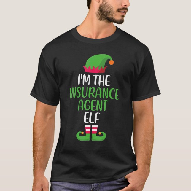 Camiseta Sou o agente de seguros Elf Christmas Family Match (Frente)