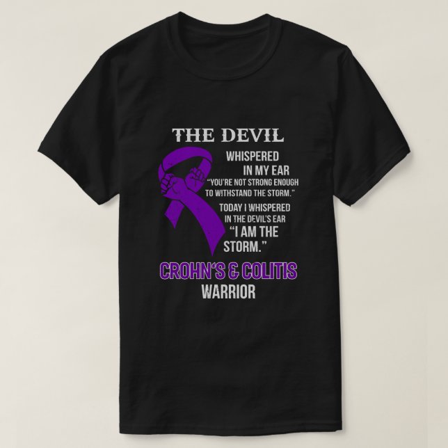 Camiseta Sou o apoio às tempestades a consciência de Crohn  (Frente do Design)
