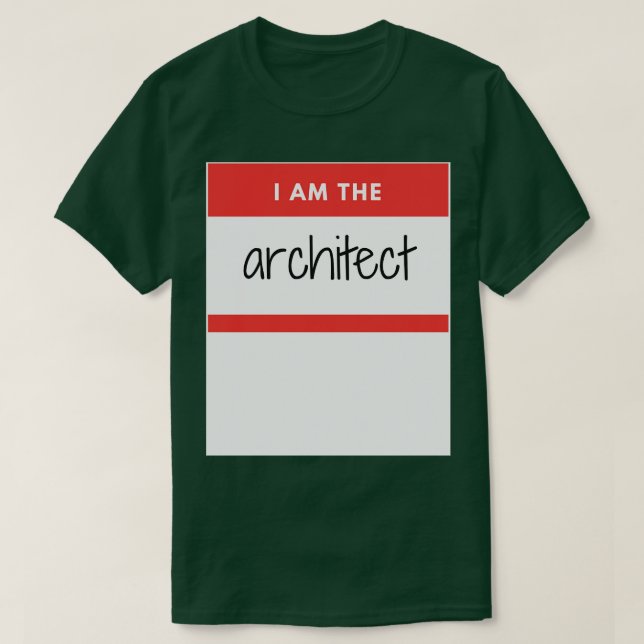 Camiseta Sou o Arquiteto Red Sticker (Frente do Design)