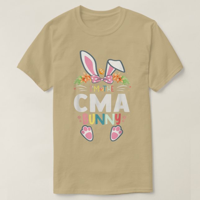 Camiseta Sou o assistente médico certificado da CMA Bunny E (Frente do Design)