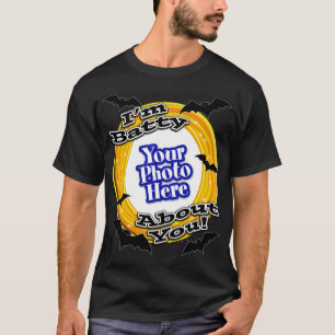 Camiseta Sou o Batty por ti Foto Assustadora Bats Preto