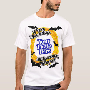 Camiseta Sou o Batty por ti, Photo Scary Bats White