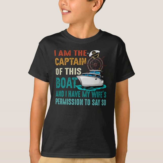 Camiseta Sou o Capitão deste barco, Retro Vintage. (Frente)