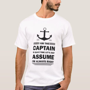 Camiseta Sou O Capitão Engraçado Dizendo Barco Barco