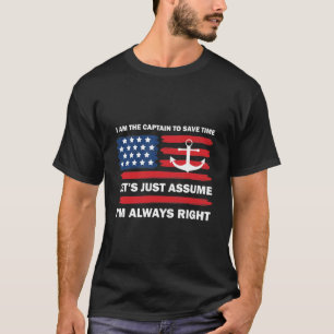 Camiseta Sou O Capitão Engraçado Dizendo Barco Barco