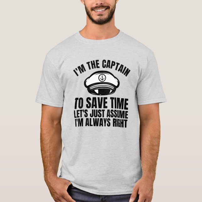 Camiseta Sou o Capitão para poupar Vamos de tempo. (Frente)