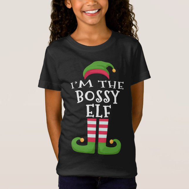 Camiseta Sou o chefe Elf da família de Natal. (Frente)