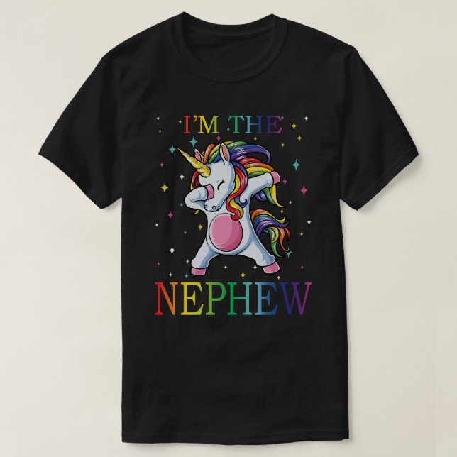 Camiseta Sou o Dia de os pais Engraçado do NEPHEW Unicorn (Frente do Design)