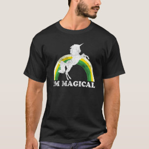 Camiseta Sou o Dia de São Patrício Magical Retro Unicorn Ra