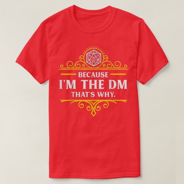 Camiseta Sou o Dm As Lágrimas do meu jogador DNDs para Dung (Frente do Design)