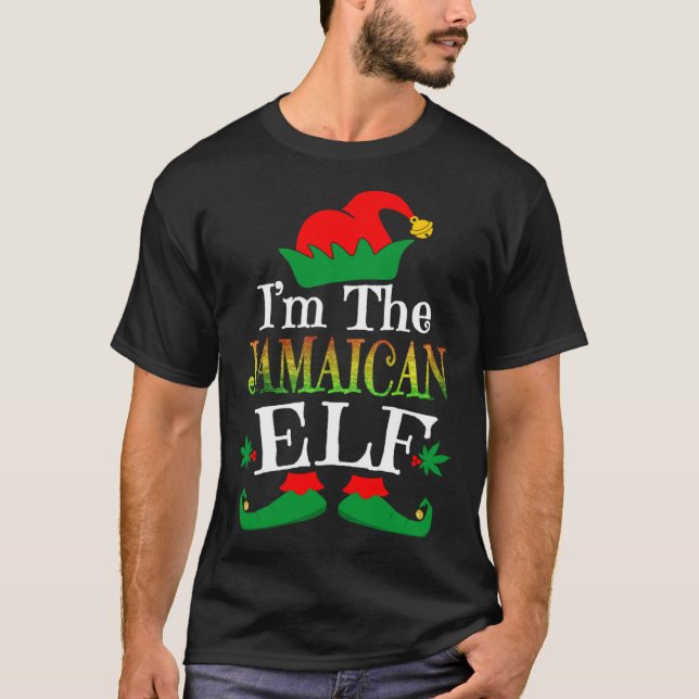 Camiseta Sou o Elf Weed do Natal jamaicano Elves Xmas (Frente)