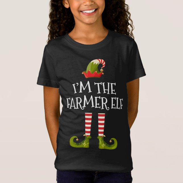 Camiseta Sou o Farmer Elf Cute Gift Matching Family Chris (Frente)