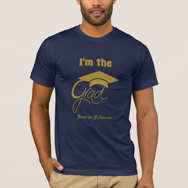 Camiseta Sou o Formando - Design Dourado moderno - Texto ed (Frente)