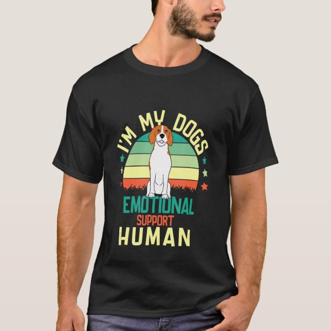 Camiseta Sou o Humano do Apoio Emocional do Meu cão (Frente)