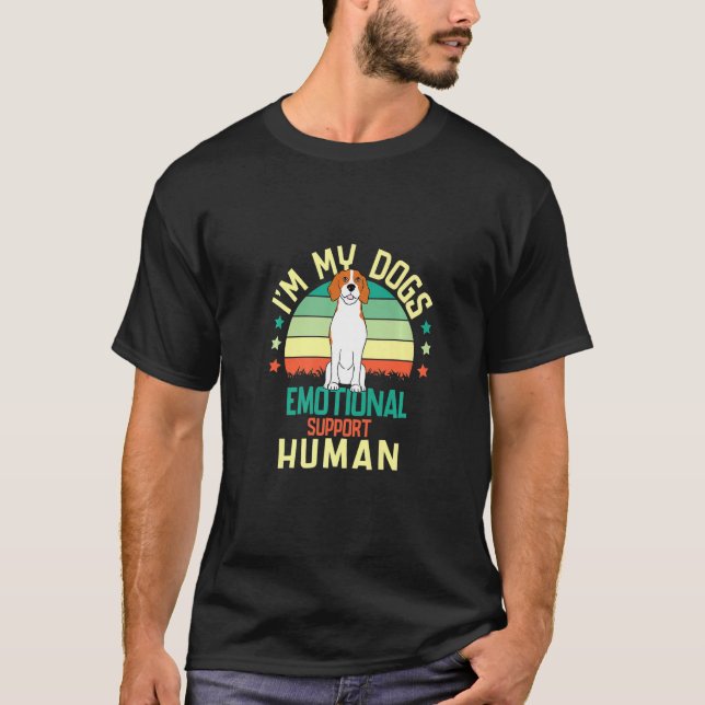 Camiseta Sou o Humano do Apoio Emocional do Meu cão (Frente)