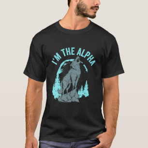 Camiseta Sou O Lobo Alfa Masculino A Gritar Na Lua T Shir