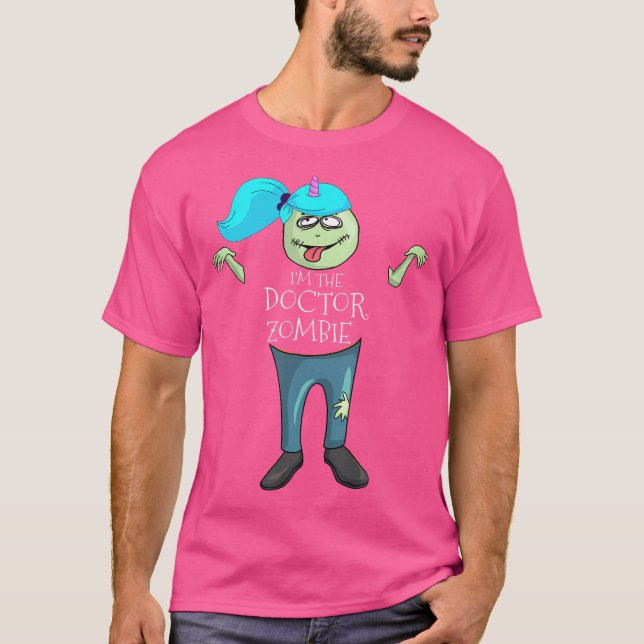 Camiseta Sou O Médico Pediatra Zombie Halloween (Frente)