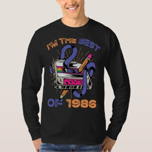 Camiseta Sou o melhor de 1986 Vintage Cassette Tape Music R