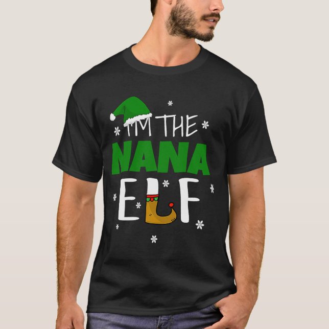 Camiseta Sou o Nana Elf do Grupo da Família Roupa Xma (Frente)