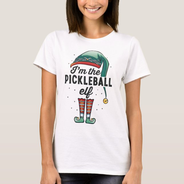 Camiseta Sou o Pickleball Elf Natal Gift Xmas (Frente)