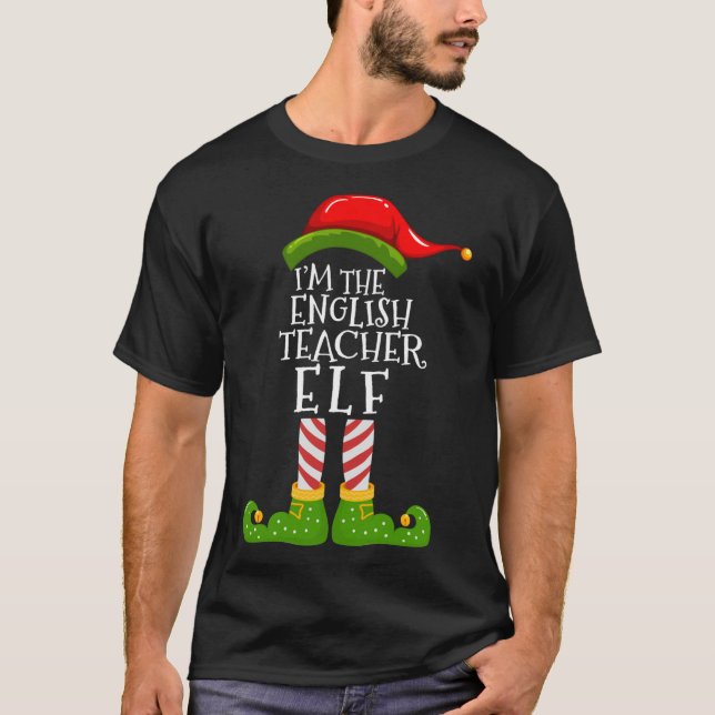 Camiseta Sou o professor inglês Elf Matching Family Xmas P (Frente)