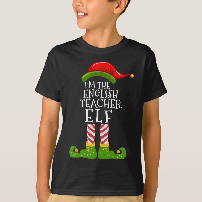 Camiseta Sou o professor inglês Elf Matching Family Xmas P (Frente)
