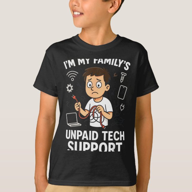 Camiseta Sou o Programa de Suporte Técnico Não Remunerado d (Frente)