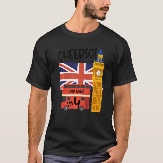 Camiseta Sou o quarto aniversário do Tema Britânico de Lond (Frente)
