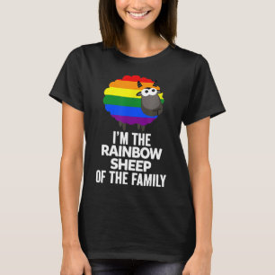 Camiseta Sou o Rainbow Sheep da família LGBT Gay Lesbi