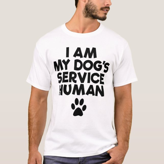 Camiseta Sou o Serviço de Cães Apoio Humano Emocional Human (Frente)