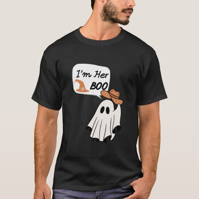 Camiseta Sou o seu boo, casal fantasma, Dia de as Bruxas en (Frente)