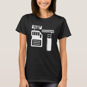 Camiseta Sou o seu pai USB Disquete Humor Programa de TI