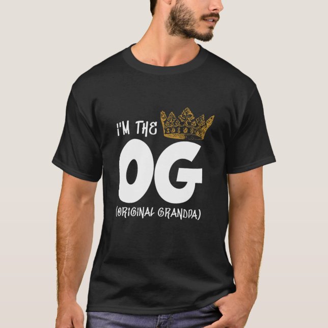 Camiseta Sou o vovô original notório de um primeiro bebê (Frente)