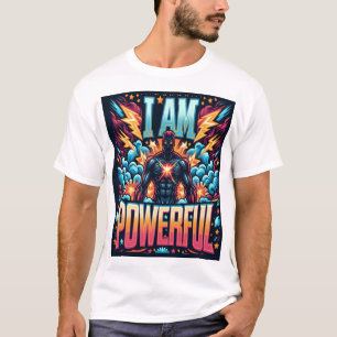 Camiseta Sou Poderoso - Ilustração Heroica Vibrante T-Shir