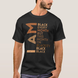 Camiseta Sou Preto Todos Os Meses Homens do Orgulho African