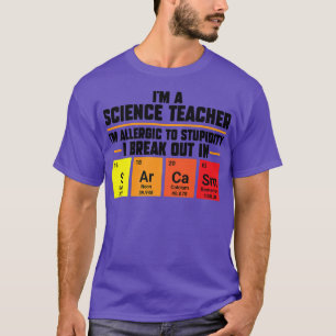 Camiseta Sou professor de ciência Sou alérgico Ensino Premi