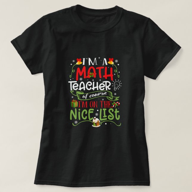 Camiseta Sou Professora De Matemática, Claro Que Estou Na L (Frente do Design)