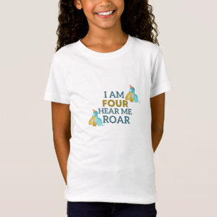 Camiseta Sou Quatro, Ouçam-me Crianças Rajadas de Aniversár