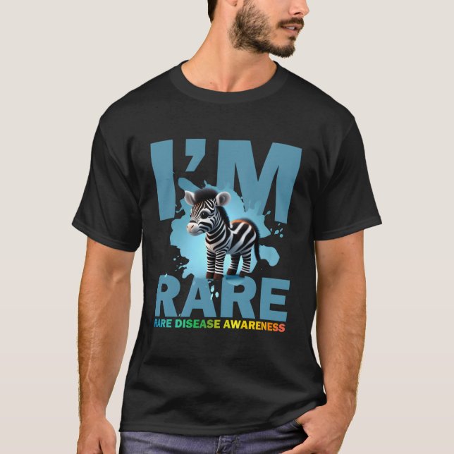 Camiseta Sou Rara Zebra Cuta Para Consciência Rara Da Doenç (Frente)