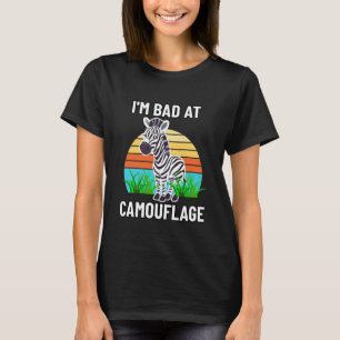 Camiseta Sou Ruim em Camuflagem Cavalo Listrado Engraçado D