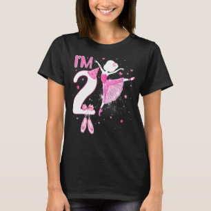 Camiseta Sou segundo aniversário Ballerina Girls Balé Dance