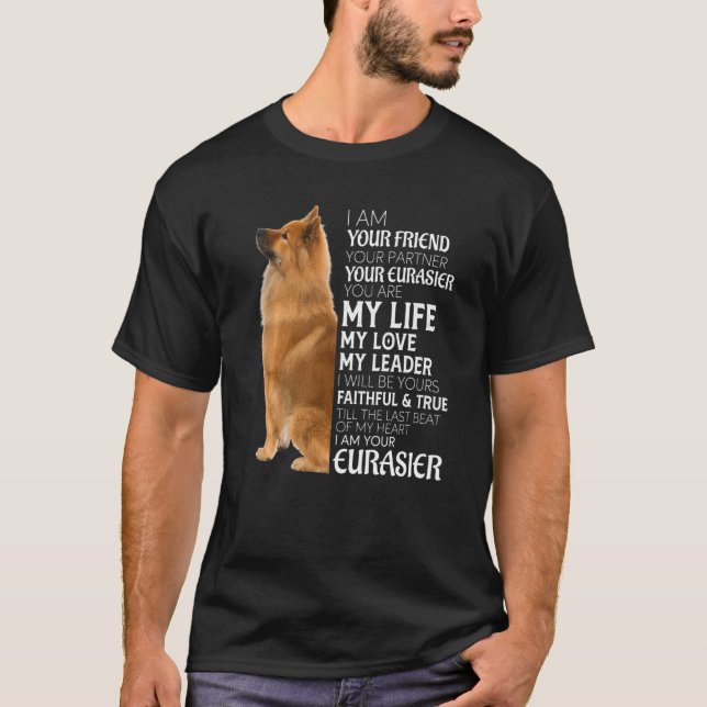 Camiseta Sou Seu Amigo Seu Parceiro Seu Cachorro Eurasier M (Frente)