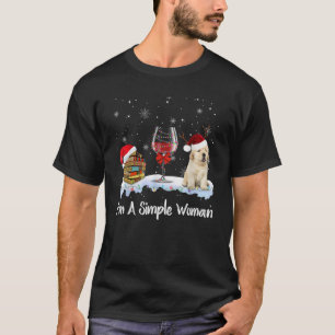 Camiseta Sou Simples Mulher Livros Ouro Vinho Cachorro de R